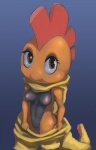 anthro areola black_body breasts brown_eyes eyelashes female genitals looking_at_viewer nipples orange_body pokemorph pussy simple_background solo drxsmokey nintendo pokemon generation_5_pokemon pokemon_(species) scrafty 2014