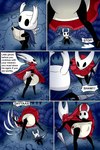 ambiguous_gender anthro black_body clean_diaper clothed clothing dialogue diaper diaper_fetish diaper_stuffing duo female inside_diaper size_difference text wearing_diaper wolfdemon21 hollow_knight team_cherry hornet_(hollow_knight) the_knight_(hollow_knight) arthropod insect vessel_(species) 2:3 comic digital_media_(artwork) english_text hi_res