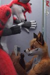 5_fingers anthro bathroom biped black_nose claws digitigrade electronics eyebrows fingers fluffy fur game_boy_color_console game_boy_console game_console gaming gloves_(marking) hair male male_anthro markings orange_body orange_fur pawpads paws public_restroom realistic red_body red_fur restroom_stall whiskers white_body white_fur white_whiskers red_wulfie blender_cycles game_boy game_boy_advance game_boy_color game_boy_family nintendo red_(red_wulfie) canid canine canis fox mammal red_fox true_fox wolf 2:3 3d_(artwork) absurd_res blender_(artwork) digital_media_(artwork) hi_res watermark