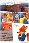 2017 absurd_res anthro canid canine clothed clothing comic deer dialogue disney ellipsis english_text felid female fox gideon_grey green_eyes half-closed_eyes hi_res judy_hopps lagomorph leopard leporid male mammal narrowed_eyes nick_wilde pantherine peanut.k police police_uniform rabbit red_fox snow_leopard text true_fox uniform zootopia