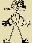 anthro barefoot black_nose bottomwear clothed clothing denim denim_bottomwear denim_clothing feet floppy_ears freckles fully_clothed fur jeans male markings pants shirt simple_background solo spots spotted_body spotted_fur t-shirt toony topwear doodledoggy danny_(zackdadawg) canid canine canis dalmatian domestic_dog mammal black_and_yellow clip_studio_paint_(artwork) digital_media_(artwork) monochrome