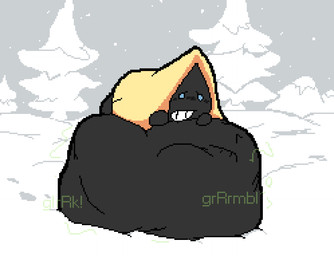 abdominal_bulge ambiguous_gender ambiguous_pred belly belly_bed belly_on_ground big_belly biped black_body black_skin bloated blue_eyes blush blush_lines cheek_blush clenched_teeth clothed clothed_ambiguous clothing digestion digestion_noises empty_eyes fully_inside green_text hand_on_belly hand_on_own_belly huge_belly hyper hyper_belly lying monotone_body monotone_skin motion_lines nature_background nose_blush not_furry on_front outside plant resting_on_belly rumbling_stomach short_arms short_legs side_view size_difference smaller_ambiguous smaller_pred snow snowing snowscape soft_vore solo sound_effects teeth text tree unseen_prey vore vowelless vowelless_sound_effect meatcanister nintendo pokemon generation_3_pokemon pokemon_(species) snorunt waddling_head 2026 digital_media_(artwork) english_description full-length_portrait pixel_(artwork) portrait story story_in_description