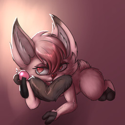 ball_gag bdsm butt female feral frappe gag hearthrabbit holding_ball_gag holding_gag holding_object semi-anthro lagomorph leporid mammal rabbit 1:1 absurd_res hi_res shaded