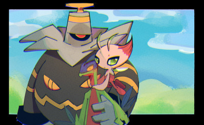 antennae_(anatomy) anthro black_border blank_stare blush blush_lines bodily_fluids border cloud female frown green_eyes group holding_another male pink_body standing sweat sweatdrop trio wide_eyed yellow_eyes scribzag nintendo pokemon pokemon_mystery_dungeon spike_chunsoft dusknoir_(eotds) grovyle_the_thief shiny_celebi_(eotds) celebi dusknoir generation_2_pokemon generation_3_pokemon generation_4_pokemon grovyle legendary_pokemon pokemon_(species) 2026 digital_media_(artwork) hi_res