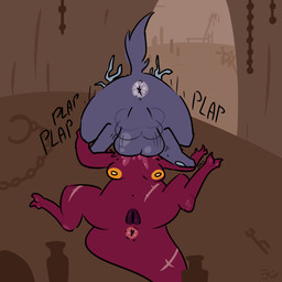 anthro anus breasts duo face_fucking female forced genitals inside irrumatio male male/female mature_female onomatopoeia oral penile penis_in_mouth rape rough_sex scar sex sound_effects spread_legs spreading stepping_on_arm tail text vulva erinthebat rain_world videocult artificer_(rain_world) scavenger_(rain_world) slugcat 1:1 absurd_res hi_res