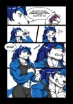 2012 abs anthro biceps big_breasts big_muscles biped blue_body bodily_fluids breasts canid canine canis comic english_text female growth hair hopey long_hair mammal muscle_growth muscular muscular_anthro muscular_female pecs pecs_with_breasts pokkuti solo standing sweat tail text wolf