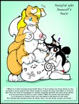 2012 animal_genitalia anthro areola balls big_balls big_breasts big_sheath black_hair blonde_hair blue_eyes breasts canid canid_taur canine canine_taur chest_tuft clothing copyright_symbol digital_media_(artwork) domestic_cat english_text felid feline felis female fur genitals gynomorph hair huge_balls huge_sheath hyper hyper_balls hyper_genitalia hyper_sheath intersex mammal mammal_taur multicolored_body multicolored_fur nipples nude o-kemono panties peach_(deonwolf) pussycat_(o-kemono) red_eyes sheath symbol taur text tuft two_tone_body two_tone_fur underwear white_body white_fur