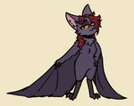 amber_eyes anthro arrow_(weapon) bedroom_eyes breasts choker claws fangs featureless_breasts featureless_crotch feet female fur hair half-closed_eyes jewelry looking_at_viewer membrane_(anatomy) membranous_wings narrowed_eyes necklace nude open_mouth purple_body purple_fur ranged_weapon red_hair seductive semi-anthro simple_background small_breasts smile smug solo spread_wings teeth tuft weapon winged_arms wings bizr velika_(bizr) bat flying_fox mammal megabat 2025 aliasing digital_drawing_(artwork) digital_media_(artwork) hi_res