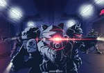 aiming aiming_weapon anthro armor boots clothing corridor female flashlight footwear gloves group gun handwear kerchief laser laser_gun logo male pirate pointing_gun pouch_(clothing) ranged_weapon shoes visor weapon gerovort nintendo star_fox ape canid canine domestic_cat domestic_pig felid feline felis fox gorilla haplorhine lynx mammal primate suid suine sus_(pig) 2021 digital_media_(artwork) signature