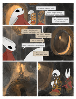 anthro biped black_body black_eyes cloak clothing detailed_background dialogue duo empty_eyes female female_anthro female_humanoid hornet's_needle mouthless offscreen_character red_cloak red_clothing sitting speech_bubble talking_to_another text white_body white_eyes darkdog hollow_knight:_silksong hollow_knight_(franchise) team_cherry hornet_(hollow_knight) lace_(hollow_knight:_silksong) arthropod humanoid 2025 absurd_res comic digital_drawing_(artwork) digital_media_(artwork) english_text hi_res