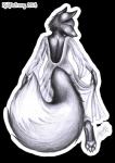 anthro female outer_highlight outline rear_view simple_background solo transparent_background kekpafrany canid canine fox mammal 2014 alpha_channel full-length_portrait graphite_(artwork) hi_res portrait traditional_media_(artwork)