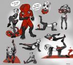 anthro breasts butt exercise female fitness red_eyes snake_hood sport workout shalinka nomnom_(character) shalinka_(character) bear cobra giant_panda mammal reptile scalie snake sketch_page