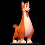 3d_modeling 3d_print brown_body ears_up feral happy male open_mouth simple_background solo standing tongue tongue_out sillytoys animaniacs warner_brothers buttons_(animaniacs) canid canine canis domestic_dog mammal 1:1 3d_(artwork) digital_media_(artwork) hi_res