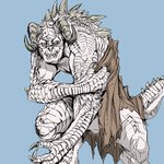 albino clothing male muscular muscular_male red_eyes robe solo shikipiro fallout microsoft goris_(fallout) deathclaw lizard reptile scalie 1:1