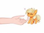 5_fingers disembodied_hand duo female feral fingers heart_symbol simple_background white_background pesty_skillengton friendship_is_magic hasbro my_little_pony applejack_(mlp) earth_pony equid equine horse mammal pony 2019 absurd_res hi_res