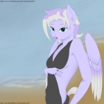 anthro beach blue_body blue_fur clothing cloud cutie_mark equestria feathered_wings feathers female fur green_eyes hair looking_at_viewer multicolored_hair outside seaside short_hair side_view sky solo text water wings cloudlinedasher hasbro my_little_pony mythology cloudline_dasher fan_character equid equine mammal mythological_creature mythological_equine pegasus 1:1 2013 hi_res url