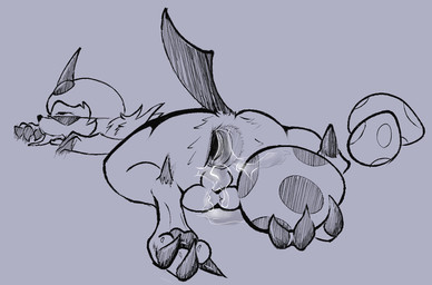 3_toes after_sex ambiguous_fluids anus balls claws egg eyewear feet feral gaping gaping_anus genitals male male_oviposition simple_background solo sunglasses toe_claws toes tongue tongue_out yutz_(artist) nintendo pokemon absol generation_3_pokemon pokemon_(species)