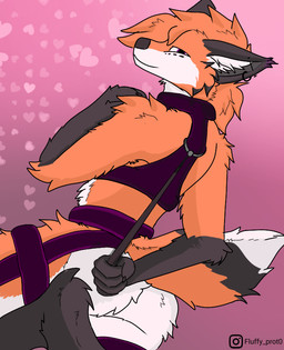 anthro butt harness heart_symbol holding_object leash leash_pull looking_at_viewer looking_back looking_back_at_viewer male rear_view simple_background smile snout solo tail fluffy_toaster sinful_sam canid canine fox mammal colored