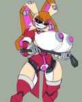 anthro big_breasts breasts brown_body curvy_figure female grey_background hourglass_figure huge_breasts long_ears looking_at_viewer machine nipples pink_eyes riding_crop robotization simple_background small_waist smile smirk solo standing top_heavy wasp_waist whip imric1251 sega sonic_the_hedgehog_(series) mecha_vanilla vanilla_the_rabbit lagomorph leporid mammal rabbit robot 4:5 hi_res letterbox portrait three-quarter_portrait