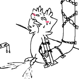 2_penises animal_genitalia animal_penis apode bdsm blush bodily_fluids bondage bound chain chained cum cum_drip dripping drooling erection eye_roll fangs genital_fluids genitals hemipenes legless looking_pleasured male multi_genitalia multi_penis nude open_mouth penis saliva serpentine simple_background snake_hood solo sweat teeth uniped white_background unknown_artist prawst_(character) draconcopode naga reptile scalie snake 1:1 monochrome
