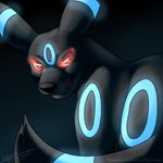 1:1 2013 ambiguous_gender artist_name black_background black_body eeveelution feral generation_2_pokemon glowing glowing_eyes looking_at_viewer looking_back looking_back_at_viewer matchaghost multicolored_body nintendo pokemon pokemon_(species) red_eyes red_sclera shiny_pokemon signature simple_background solo two_tone_body umbreon watermark