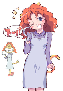alternate_form alternate_species anthro apron bangs biped blush blush_stickers breasts clothed clothed_anthro clothed_female clothed_humanoid clothing collared_dress curly_hair dialogue emanata eyebrow_through_hair eyebrows female female_anthro fingers footwear fully_clothed fully_clothed_anthro fully_clothed_female fully_clothed_humanoid fur grin hair head_tilt high_heels hook hook_hand humanoidized iris long_sleeves looking_at_viewer markings one_eye_closed orange_hair parted_bangs pupils purple_dress_shirt question_mark redesign shoes simple_background smile solo speech_bubble striped_markings striped_tail stripes tail tail_markings teeth text translucent translucent_hair wavy_hair white_background yellow_body yellow_ears yellow_fur negiwave2000 nickelodeon rocko's_modern_life dr._hutchison animal_humanoid cat_humanoid domestic_cat felid felid_humanoid feline feline_humanoid felis human humanoid mammal mammal_humanoid digital_media_(artwork) portrait reference_image three-quarter_portrait