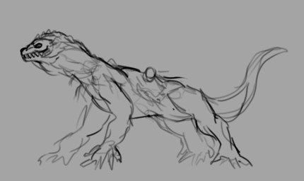 after_transformation ambiguous_gender body_horror claws feral fused grey_background male merging scales sharp_teeth simple_background solo spikes spikes_(anatomy) teeth transformation vestigial_arms xcooldude69x marvel g_(g_creature) the_lizard_(marvel) lizard reptile scalie monochrome sketch