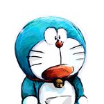 anthro bell blue_body blue_fur collar front_view fur machine male open_mouth pouch_(anatomy) red_collar red_nose simple_background solo standing whiskers white_background white_body white_fur mt_tg doraemon doraemon_(character) domestic_cat felid feline felis mammal robot 1:1 2016 shaded