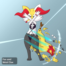 anthro assisted_exposure attacked biped black_clothing black_lingerie black_underwear bow_(feature) clothed clothing covering covering_face covering_self dipstick_ears dipstick_tail dress dress_removed ear_markings exploding_clothing eyes_closed female fur game_ui heart_ring_(hardware) heart_ring_underwear inner_ear_fluff lingerie markings metal_claw_(move) multicolored_ears navel o-ring o-ring_underwear object_in_tail oblivious pokemon_battle pokemon_move pseudo_clothing pseudo_clothing_removed pseudo_dress pseudo_dress_removed raised_arms solo standing stick stick_in_tail tail tail_markings text torn_clothing torn_dress torn_pseudo_clothing tuft underwear underwear_only white_body white_fur wrist_bow yellow_body yellow_fur ponponthedreambunny nintendo pokemon scarlet_(ponponthedreambunny) braixen generation_6_pokemon pokemon_(species) 1:1 2025 absurd_res digital_drawing_(artwork) digital_media_(artwork) english_text hi_res