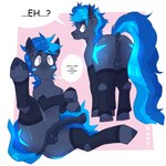 animal_genitalia blue_hair blush blush_lines clothing cutie_mark equine_genitalia feral genitals hair hooves legwear long_tail male stockings tail tail_anus text kapri hasbro my_little_pony vibrant_star_(justafallingstar) equid equine horse mammal pony 1:1 absurd_res english_text hi_res