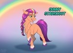 female feral outline rainbow smile solo sunny_way hasbro mlp_g5 my_little_pony my_little_pony:_a_new_generation sunny_starscout_(mlp) earth_pony equid equine horse mammal pony digital_media_(artwork)