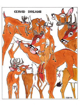 all_fours animal_genitalia animal_penis animal_vulva antlers anus ass_up bodily_fluids cervine_genitalia cervine_penis cervine_vulva cum cum_in_mouth cum_inside doggystyle duo erection eyes_closed fellatio female female_penetrated feral feral_on_feral from_behind_position genital_fluids genitals hooves horn intraspecies licking male male/female male_penetrating male_penetrating_female mounting multiple_poses nude oral oral_penetration penetration penile penile_penetration penis penis_in_vagina pose presenting raised_tail rounded_back sex sheath simple_background tail tail_anus tongue tongue_out toony vaginal vaginal_penetration vulva white_background tim_o'rourke deer mammal new_world_deer white-tailed_deer 1997 absurd_res hi_res traditional_media_(artwork)