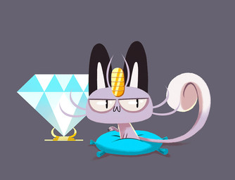 ambiguous_gender coin diamond_(gem) feral fur gem gold_(metal) gold_coin grey_background paws pointy_ears pupils purple_body purple_fur simple_background sitting_on_pillow slit_pupils solo tail julesdrawz nintendo pokemon alolan_form alolan_meowth generation_1_pokemon generation_7_pokemon meowth pokemon_(species) regional_form_(pokemon) english_description