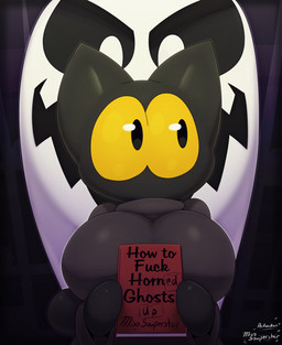 anthro being_watched big_breasts black_body black_fur book breasts clothed clothed_anthro clothed_female clothing duo female female_anthro fur holding_book holding_object looking_at_another yellow_sclera miso_souperstar google google_doodle magic_cat_academy momo_(google) domestic_cat felid feline felis ghost mammal spirit 2019 absurd_res digital_media_(artwork) hi_res signature