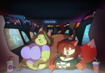 anthro arcade_machine big_breasts breasts duo female obese overweight goblinhordestudios allie_(mackster112) vicki_valentine canid canine fox macropod mammal marsupial absurd_res hi_res