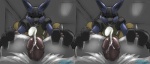 anthro anthrofied bandai_namco black_body black_fur blue_body blue_fur blush bodily_fluids breast_grab breast_play breast_squeeze breasts canid canine cross_eye_stereogram crossover cum cum_on_viewer cumming_at_viewer cumshot dark_nek0gami digimon digimon_(species) duo ejaculation erection eyes_closed female female_pov first_person_view fur generation_4_pokemon genital_fluids genitals hand_on_breast humanoid_genitalia humanoid_penis inside lucario male male/female mammal multicolored_body multicolored_fur nintendo nipples open_mouth orgasm penis penis_towards_viewer pokemon pokemon_(species) pokemorph receiving_pov renamon sex side_by_side_stereogram squeezing stereogram titfuck two_tone_body two_tone_fur yellow_body yellow_fur