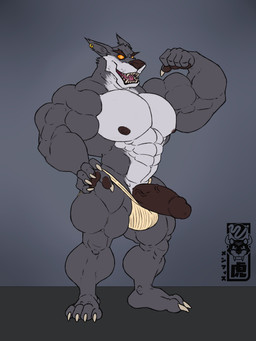 abs anthro balls_outline barazoku biceps big_penis black_penis bulge claws clothed clothing deltoids detailed_bulge ear_piercing erection eyebrows fangs fist flexing flexing_bicep fur genital_outline genitals glans grey_body grey_fur humanoid_genitalia humanoid_penis jockstrap jockstrap_only male manly muscular muscular_anthro muscular_arms muscular_legs muscular_male muscular_thighs nipples nude open_mouth open_smile orange_sclera pawpads paws pecs penis piercing pose sharp_teeth simple_background smile solo teeth thick_eyebrows tongue topless triceps underwear underwear_only vein veiny_penis white_body white_fur memphis_tigre activision crash_bandicoot_(series) mythology tiny_tiger werewolf_tiny_tiger canid canine dasyuromorph hybrid mammal marsupial mythological_canine mythological_creature recently_extinct_species thylacine werecanid werecanine werecreature werewolf 2021 3:4 hi_res