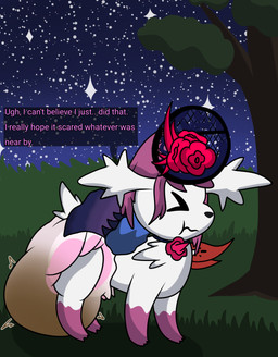clothed clothing dialogue diaper eyes_closed feces female feral flower_accessory pokefied soiled_diaper solo text unclean_diaper used_diaper wearing_diaper merrit_(artist) fire_emblem fire_emblem_engage nintendo pokemon ivy_(fire_emblem) generation_4_pokemon legendary_pokemon pokemon_(species) shaymin sky_forme_shaymin absurd_res english_text hi_res