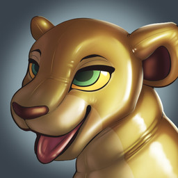 female feral green_eyes inflatable latex latex_body open_mouth pool_toy seam_(sewing) simple_background solo tan_body three-quarter_view tongue tongue_out yellow_sclera posexe disney the_lion_king nala_(the_lion_king) animate_inanimate felid lion living_inflatable mammal pantherine 1:1 2024 digital_drawing_(artwork) digital_media_(artwork) headshot_portrait icon low_res portrait shaded soft_shading