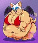 anthro bikini breasts clothing female morbidly_obese obese overweight solo swimwear two-piece_swimsuit royaljellysandwich sega sonic_the_hedgehog_(series) rouge_the_bat bat mammal hi_res