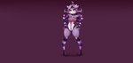 3_eyes 4_arms absurd_res animal_humanoid arachnid arachnid_humanoid arthropod arthropod_humanoid elfdrago fangs female hair hands_on_hips hi_res humanoid multi_arm multi_eye multi_limb purple_hair red_sclera simple_background smile solo spider_humanoid standing taffetta teeth wide_hips yellow_eyes