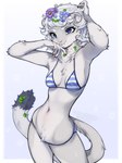 anthro bikini blue_eyes breasts clothed clothing colored_edge_bikini female fur hair navel simple_background skinny_female slim smile solo swimwear tail teeth triangle_bikini two-piece_swimsuit white_background white_body white_fur white_hair coffeechicken paledrake lumi_(paledrake) mammal mustelid musteline stoat true_musteline weasel 2024 absurd_res digital_media_(artwork) hi_res portrait three-quarter_portrait