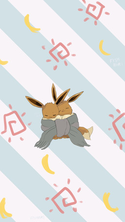 ambiguous/ambiguous ambiguous_gender brown_body brown_fur duo eyes_closed feral fur pattern_background paws scarf simple_background tail fishburi nintendo pokemon eevee generation_1_pokemon pokemon_(species) 2026 9:16 absurd_res hi_res signature