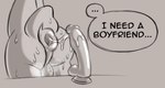 after_anal after_dildo_penetration anthro anus big_dildo bodily_fluids dildo gaping gaping_anus lube_in_ass lube_on_dildo lube_string male musk puffy_anus sex_toy simple_background solo sweat text hhbrother manny_(hhbrother) arthropod insect mantis english_text monochrome sketch