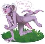all_fours animal_genitalia animal_penis bdsm blush blush_lines bodily_fluids canine_genitalia canine_penis claws collar genital_fluids genitals good_girl grass gynomorph heart_symbol humiliation intersex kneeling knot knotted_penis leash leash_pull on_grass outside peeing penis pet_praise petplay plant praise roleplay shy solo submissive tail tail_motion tailwag text urethra urine watersports gnolub mammal mustelid otter english_text hi_res trans_(lore) trans_woman_(lore)
