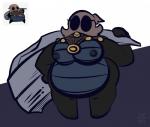 areola belly big_belly big_breasts black_areola black_nipples breasts club_(weapon) female hood melee_weapon nipples non-mammal_breasts overweight overweight_female simple_background slightly_chubby solo weapon white_background 1upgobbo hollow_knight team_cherry cloth_(hollow_knight) arthropod cicada insect true_bug featureless_(disambiguation)