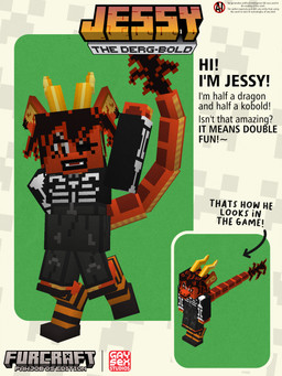 anthro biped blocky clothing fur game_poster low_poly male orange_body orange_eyes orange_skin pixelated poster solo text wolfnes microsoft minecraft mojang mythology xbox_game_studios jessy_(dragonsfire9620) dragon hybrid kobold mythological_creature mythological_scalie scalie 3:4 3d_(artwork) blockbench_(artwork) digital_media_(artwork) english_text full-length_portrait hi_res portrait