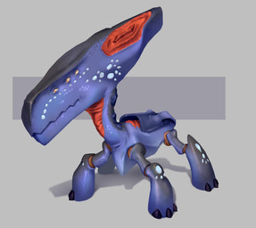 ambiguous_gender big_ears big_head blue_body blue_skin facial_markings feral head_markings looking_at_viewer markings multi_eye quadruped shell simple_background snout snout_markings solo yellow_eyes ruffu unnamed_character alien 3d_(artwork) digital_media_(artwork) digital_painting_(artwork) hi_res painting_(artwork) shaded soft_shading