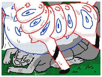 abdominal_bulge anal anal_penetration animal_genitalia animal_penis anthro anus balls belly big_balls big_belly big_butt big_dom_small_sub big_penis black_balls black_glans black_penis bodily_fluids bruised butt cross-popping_vein dominant duo equine_genitalia equine_penis face_not_visible feral flaccid fluffy fluffy_hair forced forced_anal forest forest_background genitals glans glistening glistening_anus glistening_body hair hooves huge_balls huge_penis interspecies lying male male/male male_penetrated medial_ring nature nature_background on_front pained_expression penetration penis pinned pinned_to_ground plant pokephilia puffy_anus questionable_consent screaming sex_on_ground size_difference spread_legs spreading striped_body stripes sweat teardrop tears tree weight_difference wince x-ray_view motleymephitid nintendo pokemon baal_(motleymephitid) generation_5_pokemon mammal mephitid pokemon_(species) scolipede skunk 4:3 digital_media_(artwork) flipnote_studio_3d_(artwork)