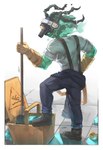 bottomwear cleaning_tool clothing gloves handwear janitor male mop muscular muscular_male not_furry pants s4rtin shirt simple_background solo topwear wet_floor_sign white_background unknown_artist league_of_legends riot_games tencent thresh humanoid absurd_res digital_drawing_(artwork) digital_media_(artwork) hi_res